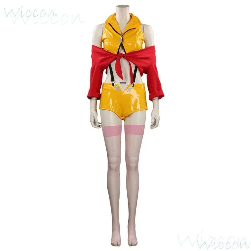 Cowboy Bebop: Anime Faye Valentine Cowboy BEBOP Cosplay Costume Prop Red Yellow Uniform Sexy Hot Suit Party for Women Comic-Cons;3,k8't,