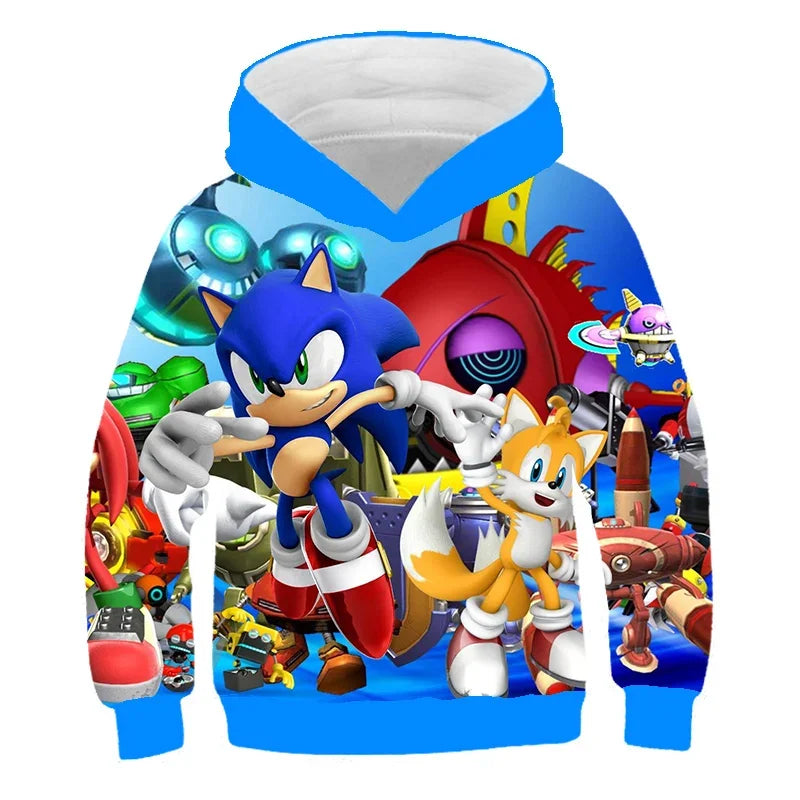 Sonic The Hedgehog: Children's Clothes Fashion Sonic Hoodie For Kids Boys Girls Children Autumn Long Sleeve Printed Anime Sweatshirts Cool Tops Tees