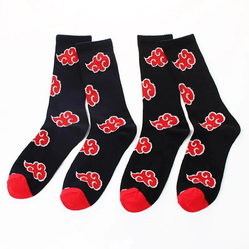 Naruto: Red Cloud Akatsuki High Quality Socks Ninja Adult Cotton Socks