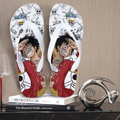 One Piece: Slides Luffy Cartoon Flip Flops Slippers - Non-Slip Outdoor Summer Sandals Unisex for Adults Cartoon eva slippers