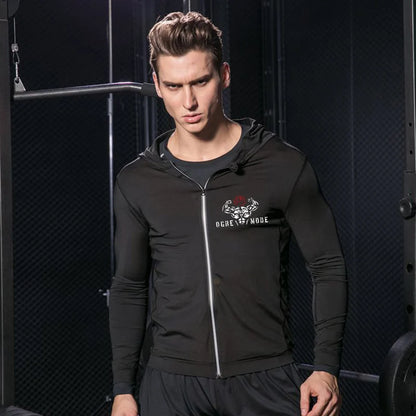 Baki: Print Fitness Running Jackets for Men Sports Athletic Hooded Coats Quick Dry Stretch Outwear Long Sleeve Zip Up Tops