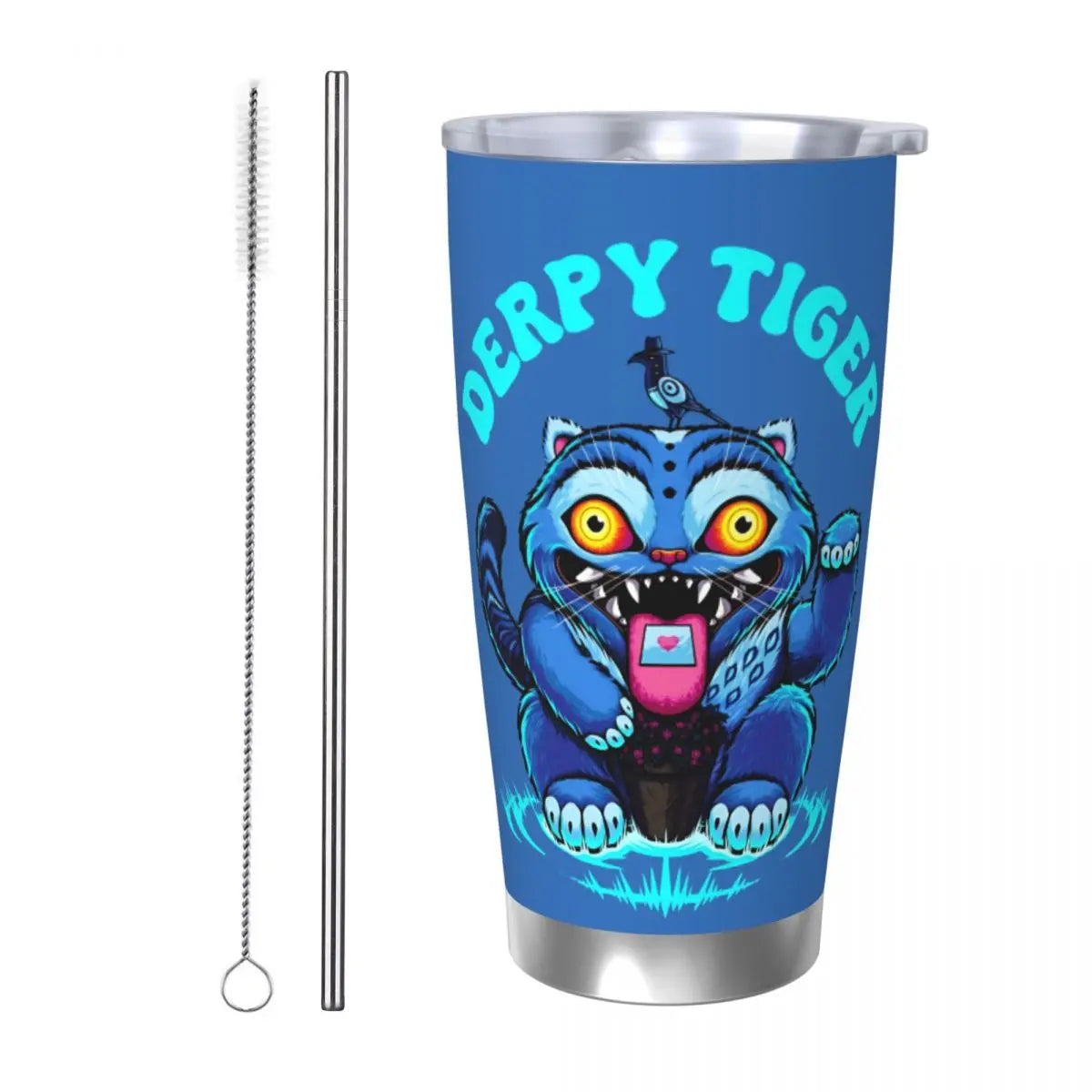 KPop Demon Hunters - Derpy  Insulated Tumbler with Lid Vacuum Thermal Mug Outdoor Travel Car Bottle Cup, 20oz