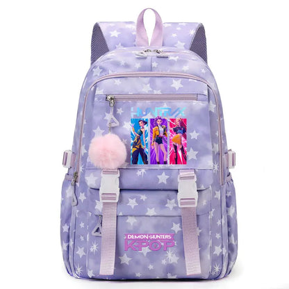 KPop Demon Hunters: Student Backpack Large Capacity Schoolbag Teenagers Student Backpack Women's Travel Laptop Bagpack