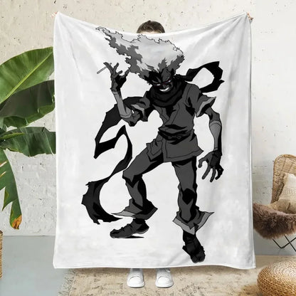 Anime Afro Samurai Cartoon Printed Blanket Picnic Blankets Warm Blanket Soft and Comfortable Blanket Home Travel Birthday Gifts