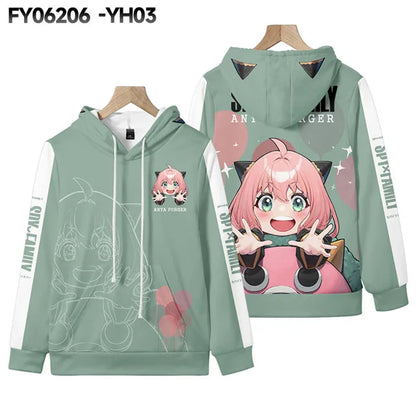 Spy X Family: D Teens Boys Tops Girls Cartoon Harajuku Hoodie Streetwear Japan Anime Spy X Family Anya Forger Cosplay Hoodies Sweatshirt