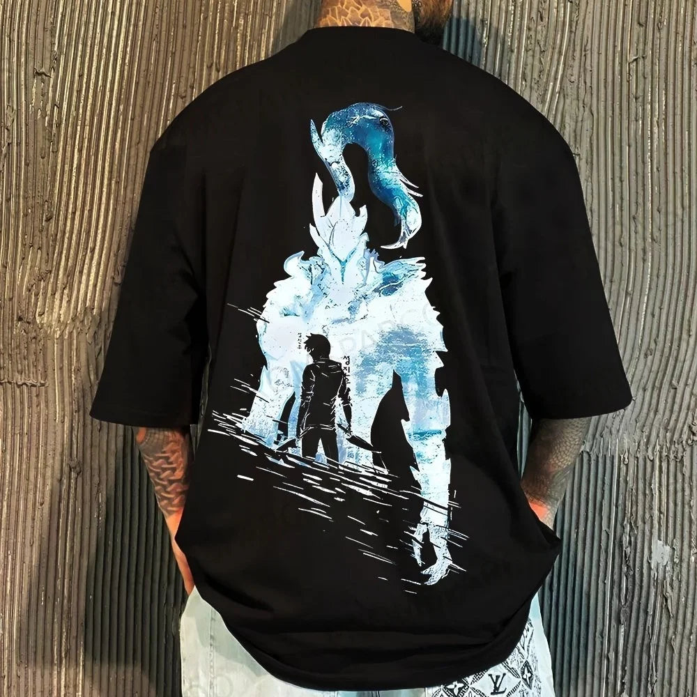 Solo Leveling: Official Anime T-Shirt - Licensed Cotton Oversized Y2K Streetwear for Otaku, Casual Wear & Comic Conventions