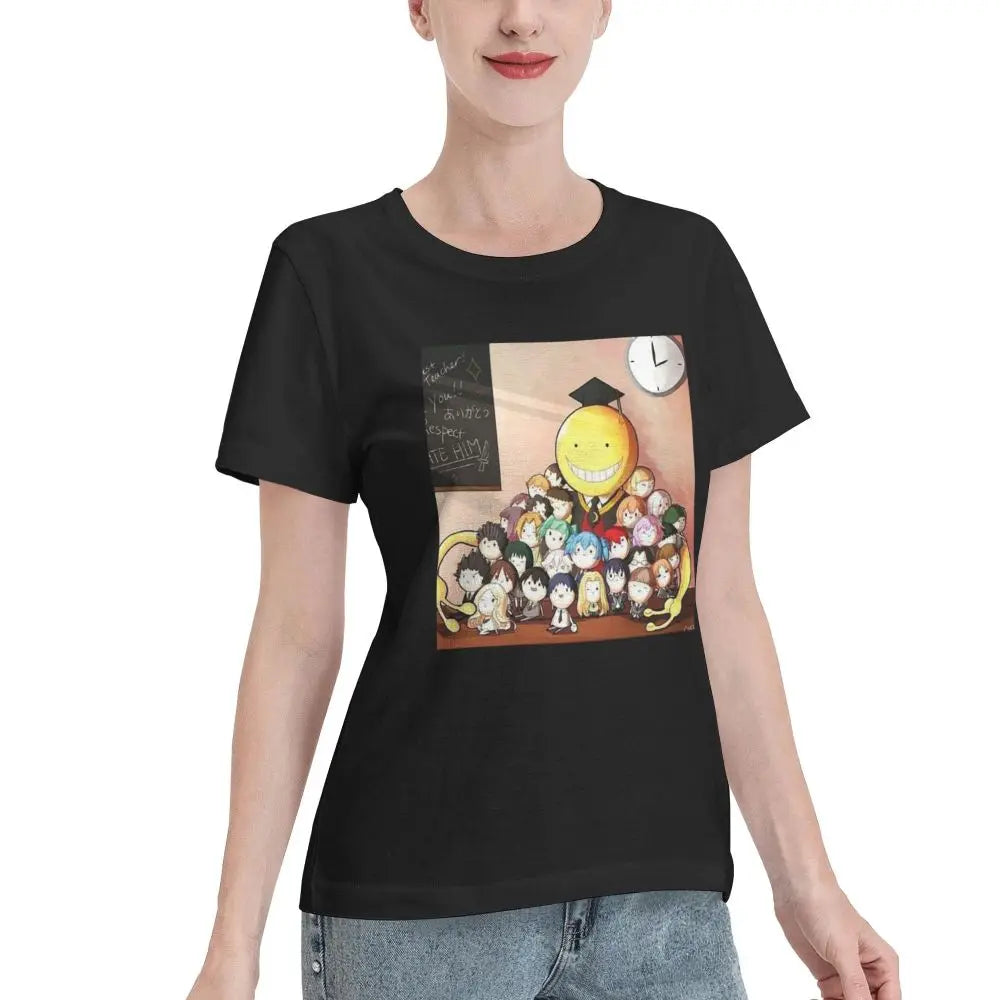 Assassination Classroom: Octopus Koro Sensei T-Shirt Women Short Sleeve T Shirts O-Neck Clothes Cotton Summer Tees Streetwear