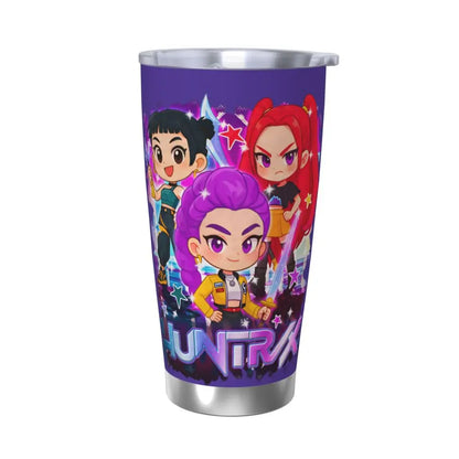 KPop Demon Hunters - Derpy  Insulated Tumbler with Lid Vacuum Thermal Mug Outdoor Travel Car Bottle Cup, 20oz