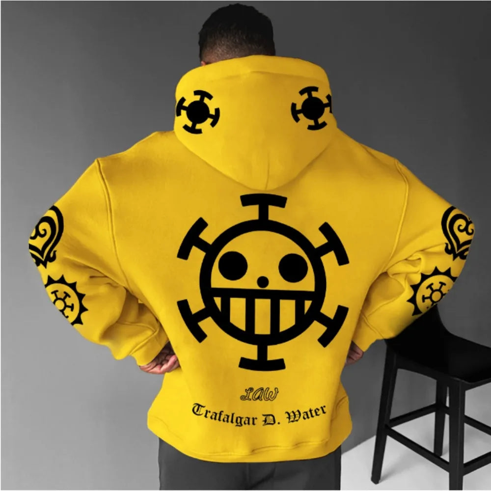 One Piece:  Men's Hoodie Sweater Heart Pirates Japanese Anime Summer Autumn Boy Children's Long Sleeve Y2k Parent-Child Pack