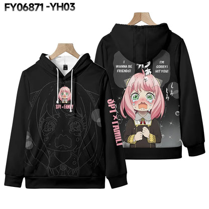 Spy X Family: D Teens Boys Tops Girls Cartoon Harajuku Hoodie Streetwear Japan Anime Spy X Family Anya Forger Cosplay Hoodies Sweatshirt