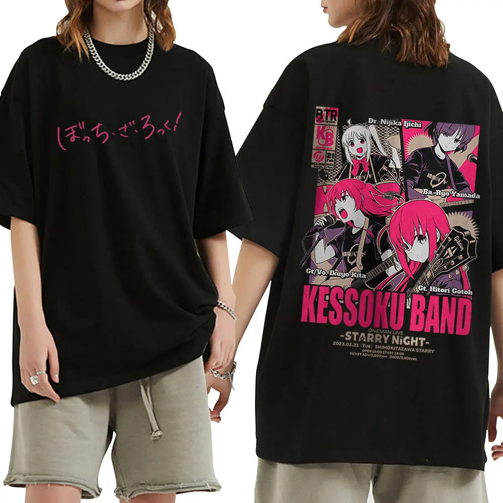 Bocchi The Rock: T Shirt Manga Hitori Gotoh Yamada Ryo Kita Ikuyo Ijichi Nijika T Shirts Cotton Casual Oversized T-shirts