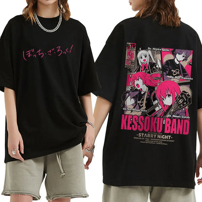 Bocchi The Rock: T Shirt Manga Hitori Gotoh Yamada Ryo Kita Ikuyo Ijichi Nijika T Shirts Cotton Casual Oversized T-shirts