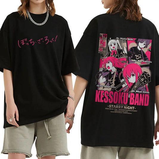 Bocchi The Rock: T Shirt Manga Hitori Gotoh Yamada Ryo Kita Ikuyo Ijichi Nijika T Shirts Cotton Casual Oversized T-shirts