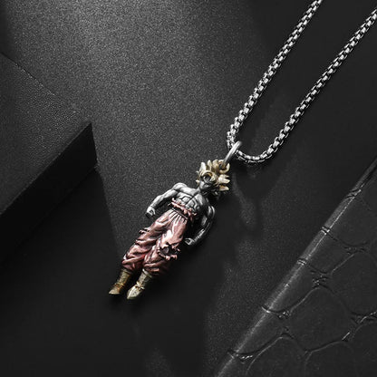 Dragon Ball Z: Super Saiyan Son Goku Alloy Electroplate Necklace Personality Pendant Hip Hop Sweater Chain Comic