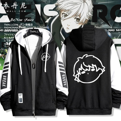 Blue Lock: Isagi Yoichi Nagi Seishiro Cosplay Costum Long Sleeve Print Jacket Zipper Hoodie Women Men FashionHooded Costumes Couple Jacket