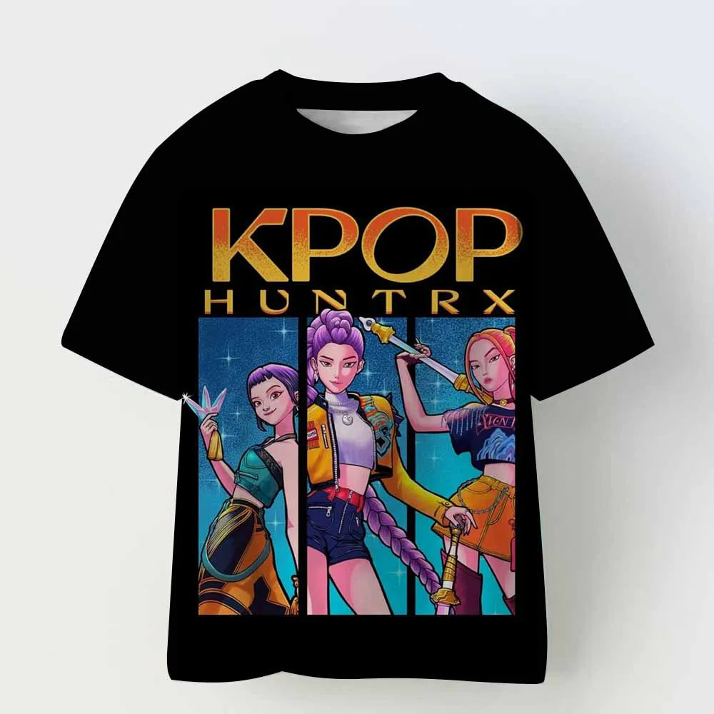 K Pop Demon Hunters: Children's T-shirts, fashionable T-shirts with movie themes, Short-Sleeved Fun T-shirt as a Gift"