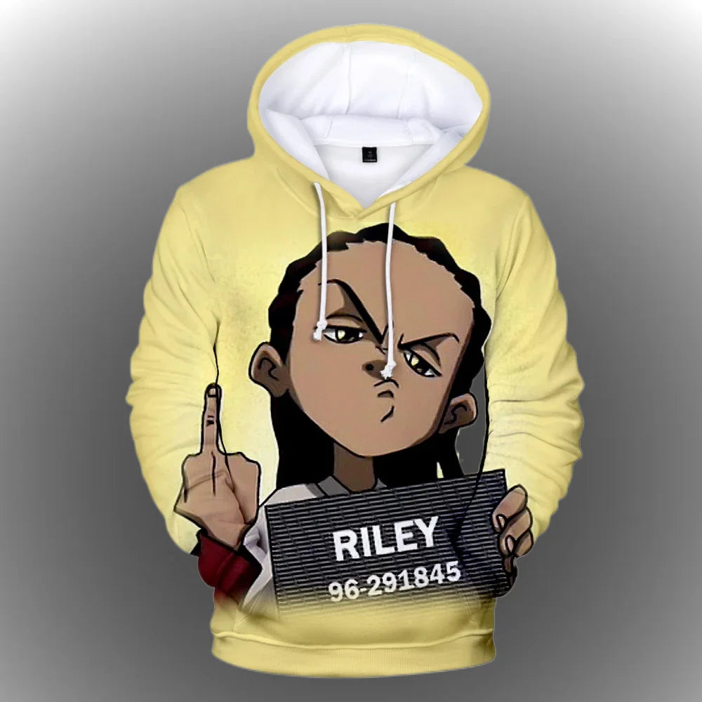 The Boondocks: Hoodies 3D Fashion Long Sleeve Sweatshirt Men's Hoodie Adult Casual Harajuku Streetwear Unisex Oversized Clothes