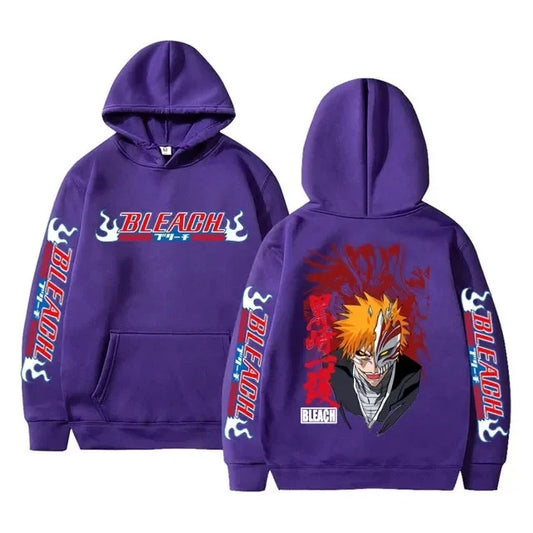 Bleach: Hoodies Graphic Kurosaki Ichigo Printed Hooded Sweatshirts Unisex Fashion Casual Sportwear Pullover Tops