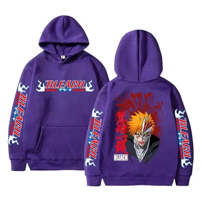 Bleach: Hoodies Graphic Kurosaki Ichigo Printed Hooded Sweatshirts Unisex Fashion Casual Sportwear Pullover Tops