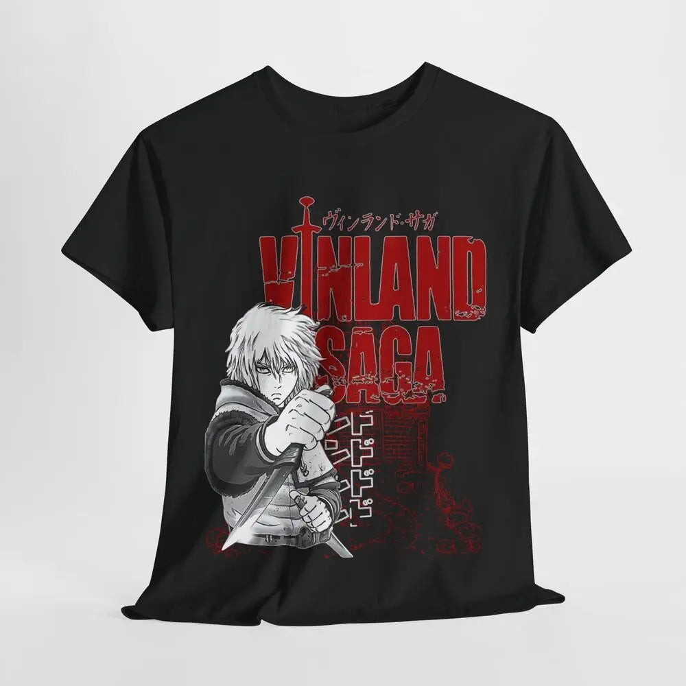 Vinland Saga: T-shirt, Inspired Anime Thorfinn T-shirt Black- Anime Gift