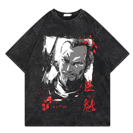 Vinland Saga: Vintage Washed Tshirt Graphic Print Hip Hop Streetwear Loose Y2k Summer Short Sleeve Harajuku 100% Cotton Top