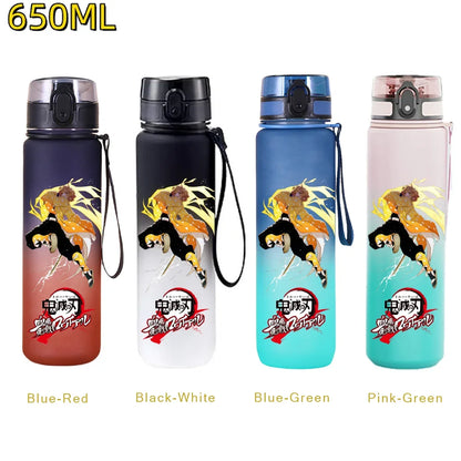 Demon Slayer: 650ML Kamado Tanjirou Water Bottle Kamado Nezuko Kochou Shinobu Fitness Drink Bottle Kettle Travel Office Jugs