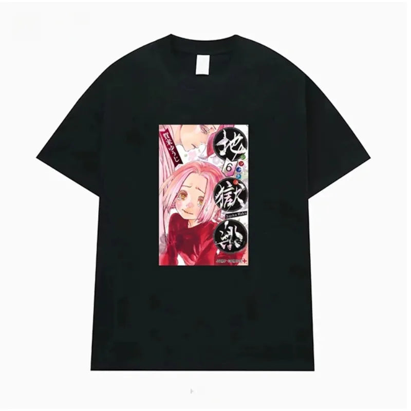 Hell's Paradise: Jigokuraku Short Sleeve T-Shirt Anime Cartoon Print Breathable Cotton Youth Fashion Summer Wear