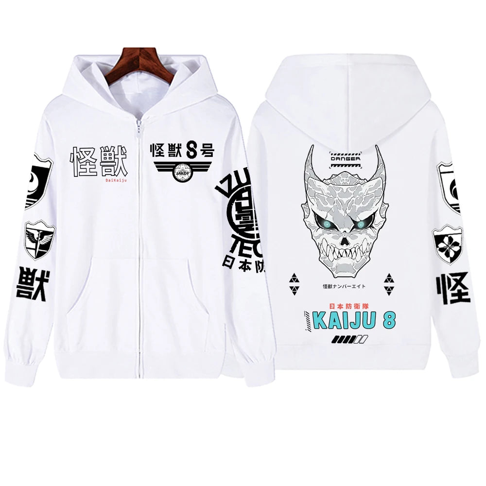 Kaiju No 8: Zipper Hoodie Harajuku Hip Hop Pullover Tops Sweatshirt