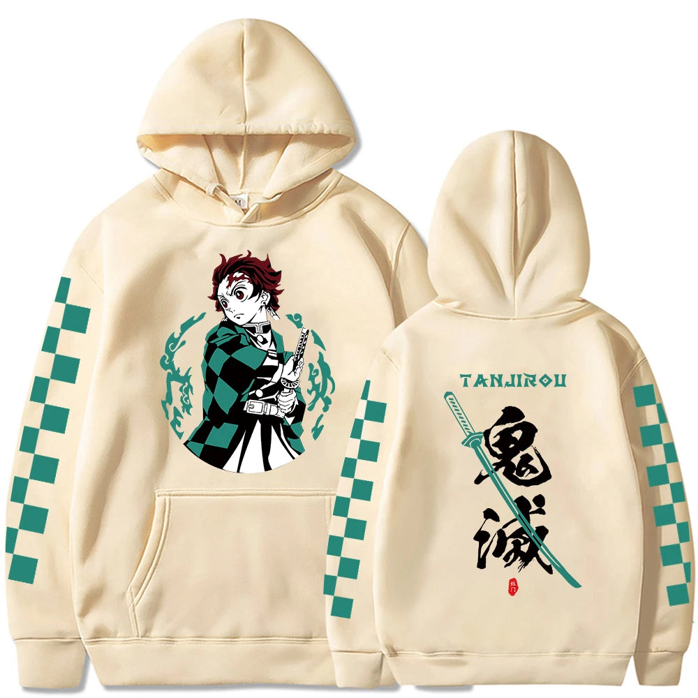Demon Slayer: Hoodie Kamado Tanjirou Plus Size Harajuku Female Long Sleeve Streetwear Clothing