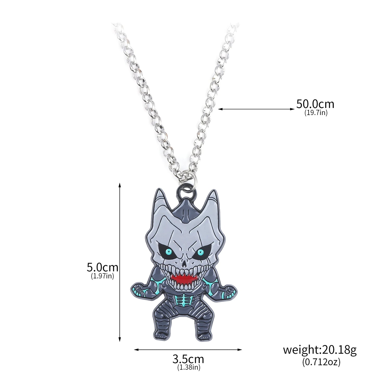Kaiju No. 8:  Cute Little Monster Keychain Necklace Fashion  Metal Necklaces Choker For Women Men Jewelry Gift