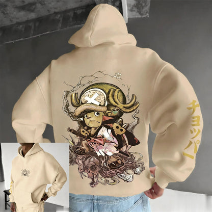One Piece: Chopper Graphic Pullover Hoodie Men Women New Autumn Winter Streetwear Oversized Casual Anime Print Hooded Sweatshirt
