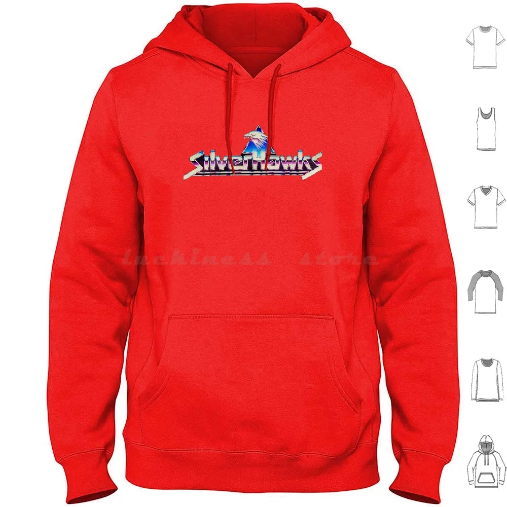 Silverhawks: Logo Hoodies Long Sleeve Thundercats 80s Retro He Man Cartoon Thundercat Vintage Cartoons Silverhawks