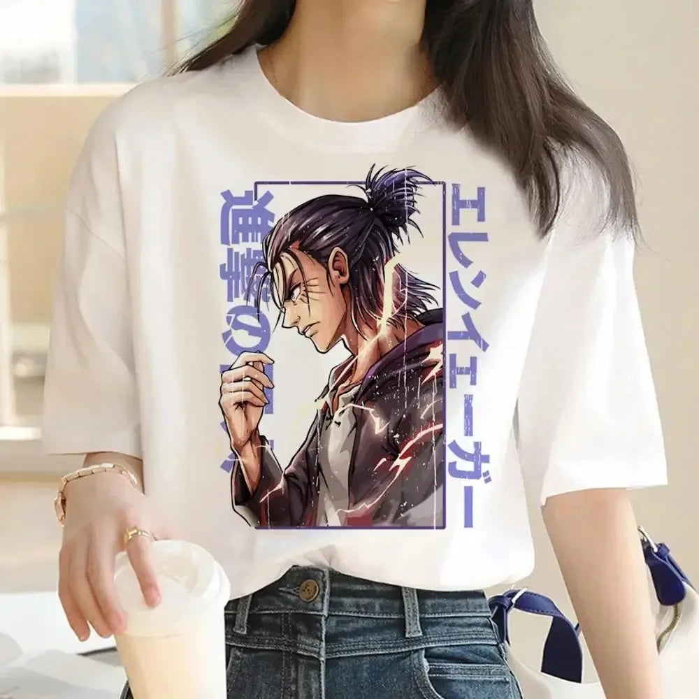 Attack on Titan: Graphic Print Harajuku T Shirt Casual Fashion Short Sleeve T-Shirt Women Graphic T Shirts