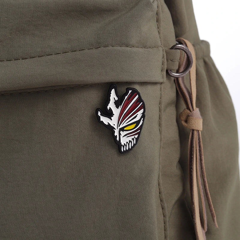 Bleach: Grim Reaper Mask Brooch Enamel Pin Custom Punk Skeleton Mask Badge Lapel Backpack Jewelry