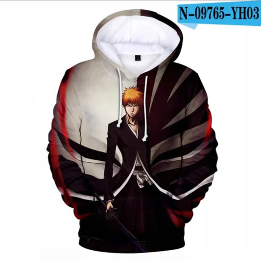 Bleach: Hoodies Long Sleeve Casual Hooded Streetwear Teenage Boy Clothes Oversized Hoodie pullover