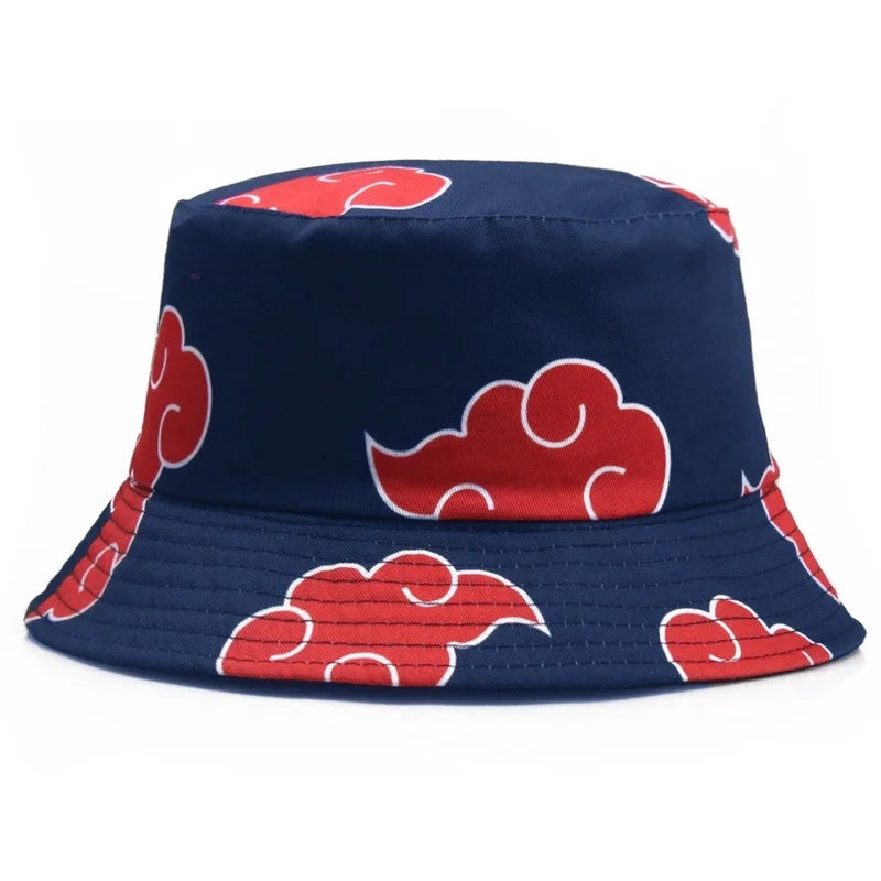 Naruto: Akatsuki Fisherman's Hat Men Women Red Cloud Bucket Hat Summer Breathable Hat Sun Protection Hat Beach Party Gift