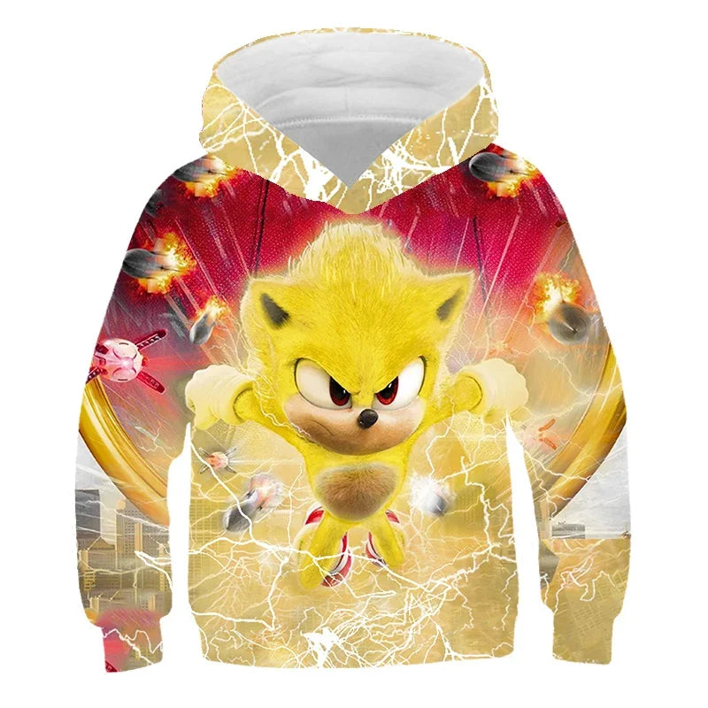 Sonic The Hedgehog: Children's Clothes Fashion Sonic Hoodie For Kids Boys Girls Children Autumn Long Sleeve Printed Anime Sweatshirts Cool Tops Tees