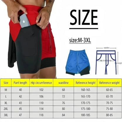 Naruto: Anime New Sports 2-in-1 Shorts 2025 Men and Women Summer Gym Training Sweat-absorbing Breathable Fake Two-piece Shorts