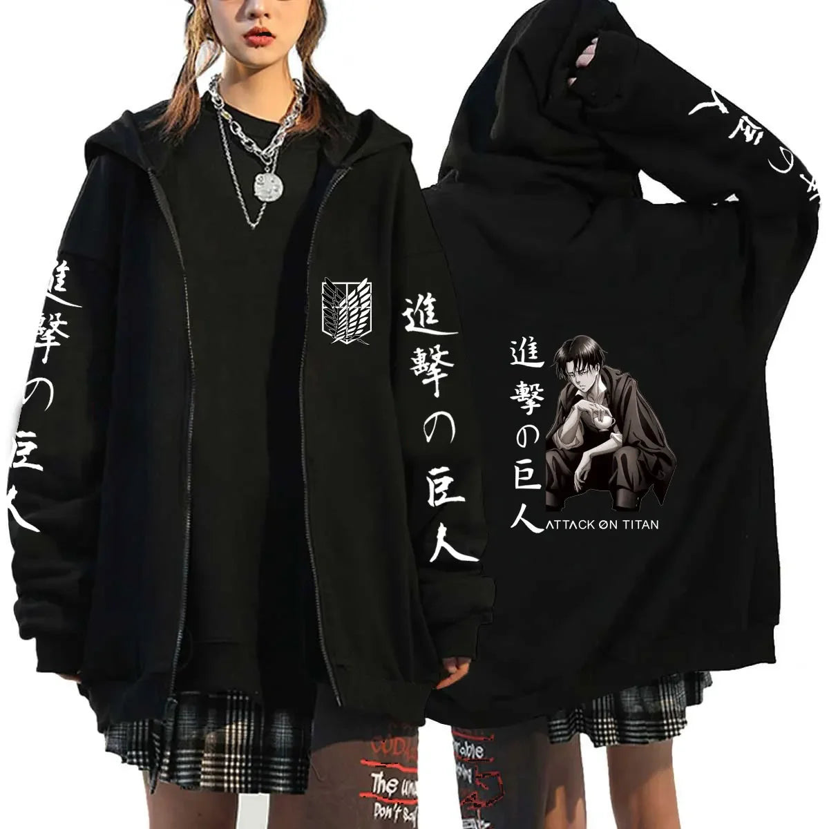 Attack On Titan: Anime Zipper Hoodie Sports Coat Sportswear Role Playing Women Sportswear Autumn Hoodie Fashionable Hoodie Rtable Womens Clothing
