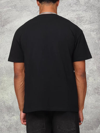 The BoondocksBlack 200g Cotton Crew - Neck Short - Sleeve T - Shirt with Characters Heat - Transfer Print