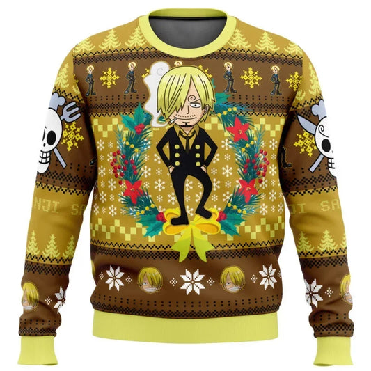 One Piece: Luffy Christmas One Piece Ugly Christmas Sweatshirt Cartoon Japan Anime Men Women Pullover Kawaii Tops Couple Hoodie