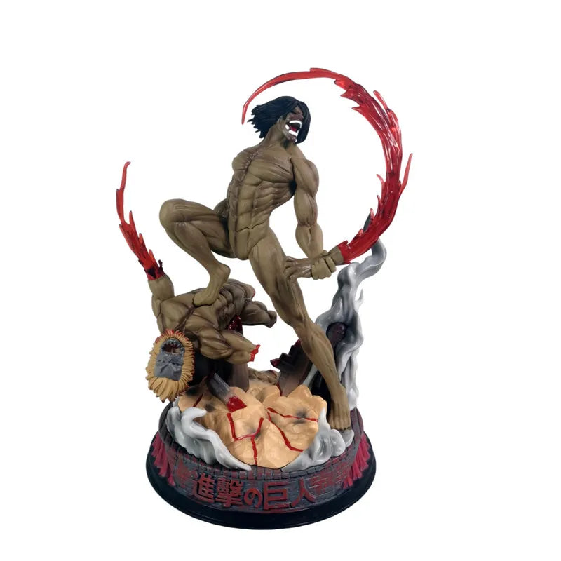 Attack On Titan: Eren Yeager Battle Form Titan Figure Collectible Anime Statue Model Desktop Ornament Gift For Anime Fans
