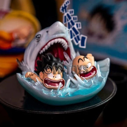 Dragon Ball : 6.5cm Anime Kid Goku with Kuririn swimming training Son Goku PVC Statue Action Figures Collectible Model Toys Gifts