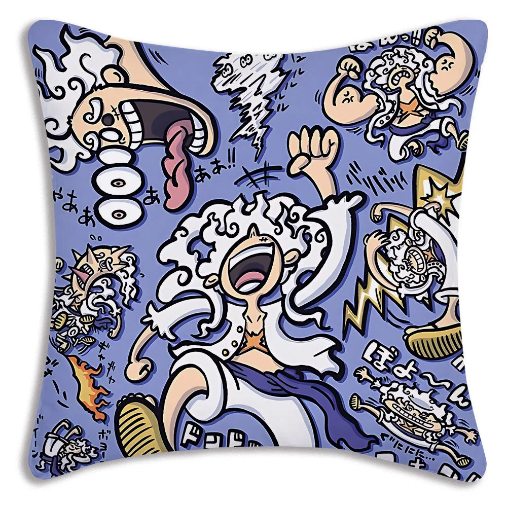 One Piece: Pillow Covers Sofa Decorative Home Double-sided Printing Short Plush Cute Cushion Cover