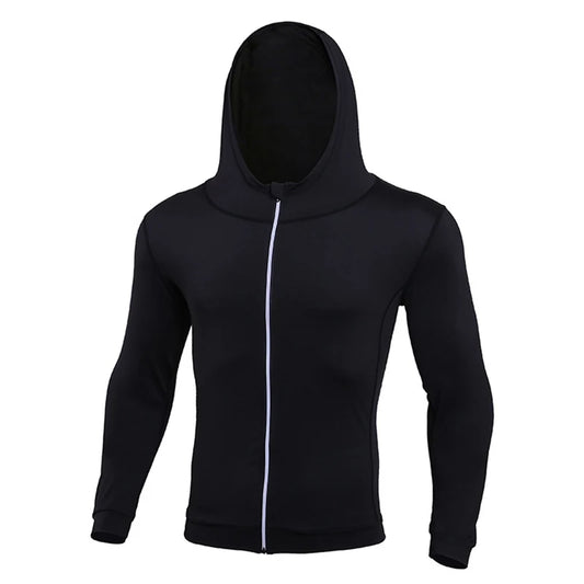 Baki: Print Fitness Running Jackets for Men Sports Athletic Hooded Coats Quick Dry Stretch Outwear Long Sleeve Zip Up Tops