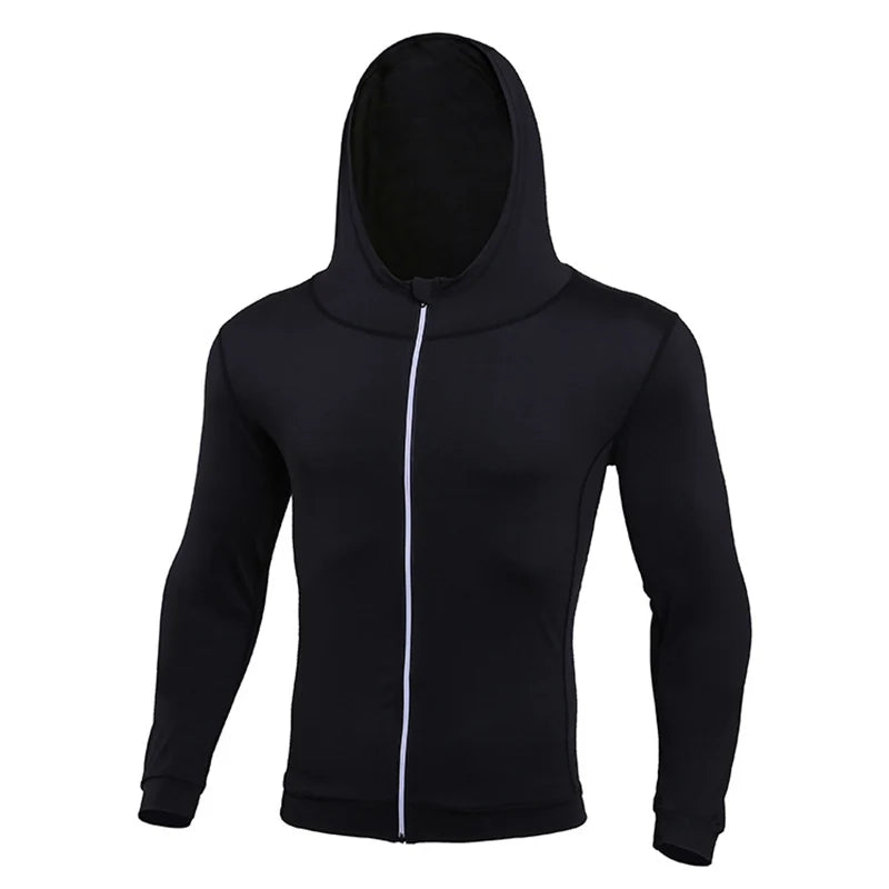 Baki: Print Fitness Running Jackets for Men Sports Athletic Hooded Coats Quick Dry Stretch Outwear Long Sleeve Zip Up Tops
