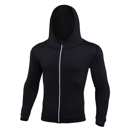 Baki: Print Fitness Running Jackets for Men Sports Athletic Hooded Coats Quick Dry Stretch Outwear Long Sleeve Zip Up Tops