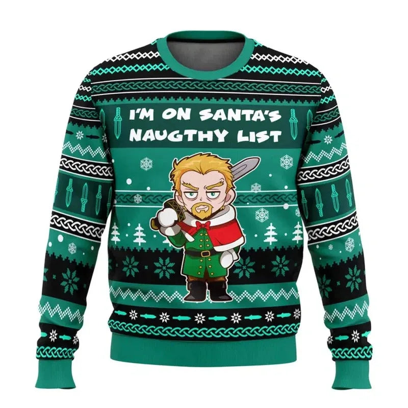 Vinland Saga: Ugly Christmas sweater gift Fashionable men and women pullover Cartoon anime couple Sweatshirt