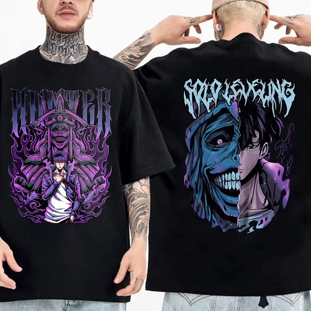 Solo Leveling: T Shirt Men Sung Jinwoo Graphic Tees Harajuku Short Sleeve