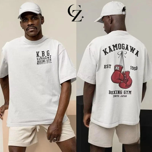 Hajime No Ippo:Streetwear Men Printed Pure Cotton Vintage GYM Men's T-Shirt for Men Women Tops Funny Manga Kamagowa Boxing Gym